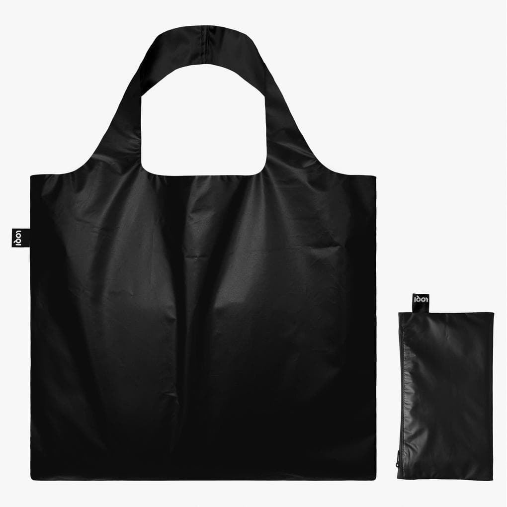 METALLIC Black Bag with Zip Pocket