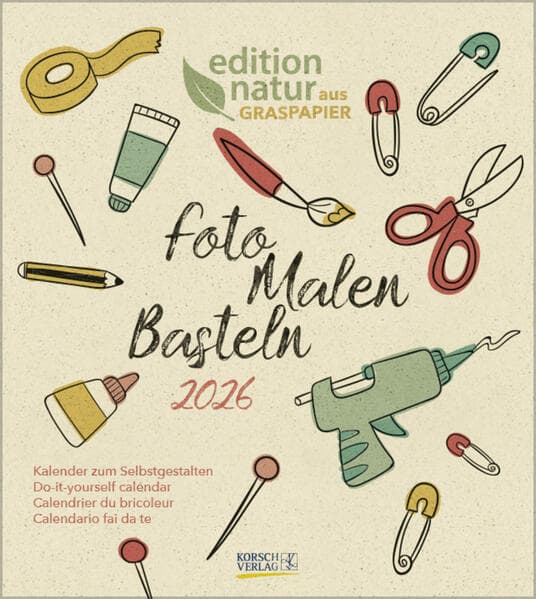 Foto-Malen-Basteln Bastelkalender Graspapier 2026
