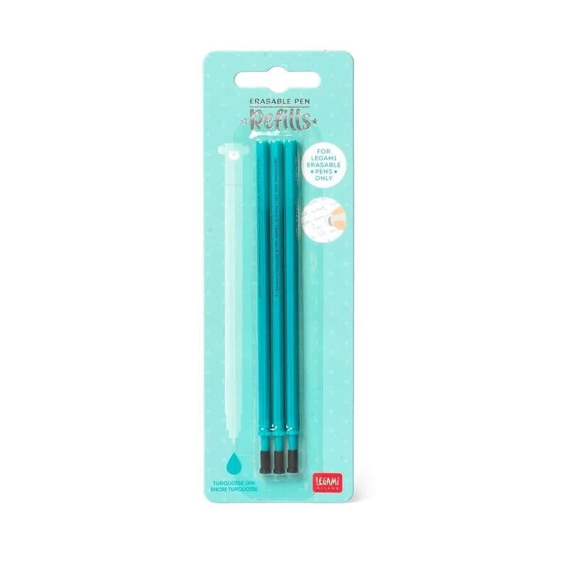 Legami Ersatzmine Ersatzmine für löschbare Gelstift, 3er Set, türkis