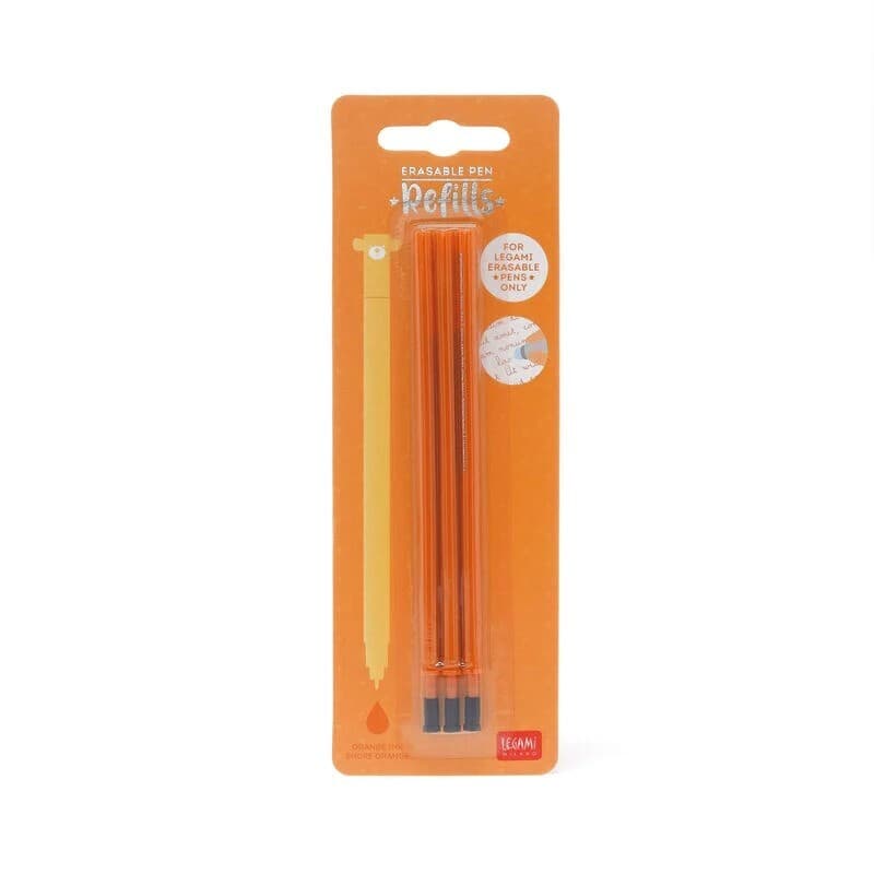 Legami Ersatzmine Ersatzmine für löschbare Gelstift, 3er Set, orange