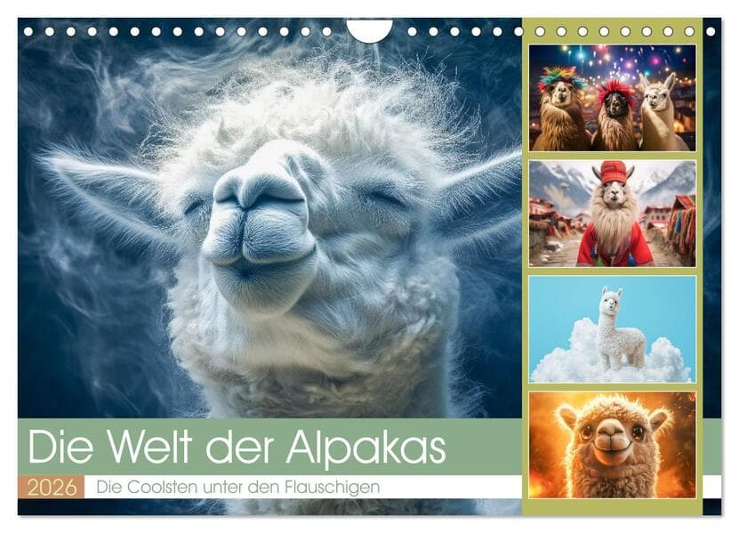 Die Welt der Alpakas (Wandkalender 2026 DIN A4 quer), CALVENDO Monatskalender