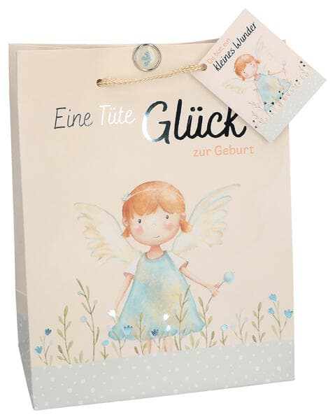 Butzon & Bercker Geschenktüte zur Geburt - Tüte Glück mit kleinen Aufmerksamkeiten für frisch gebackene Eltern, ideales Mitbringsel zur Geburt eines Babys