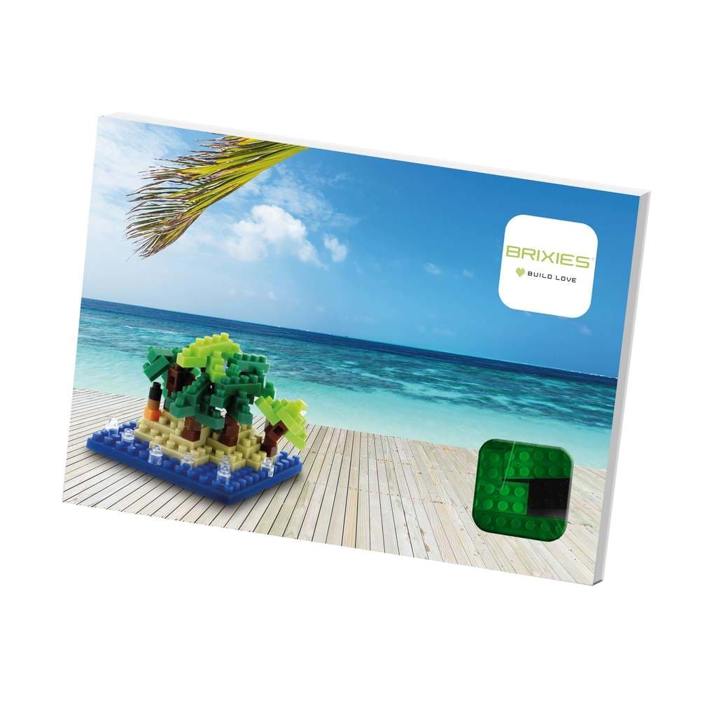 BRIXIES 220047 - Postkarte Happy Holiday, 3D Konstruktionsbausatz aus Ministeinen, 95 Teile