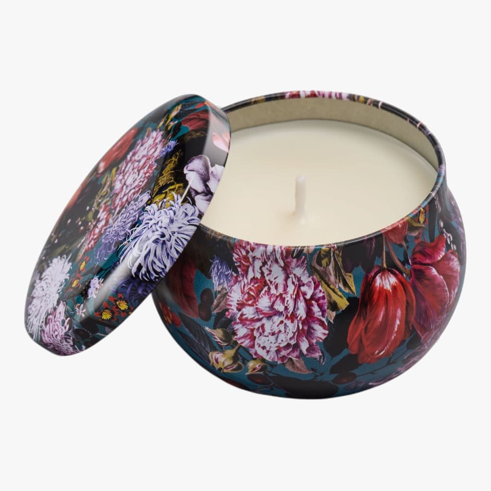 Duftkerze Blumenbouquet petrol