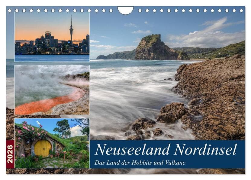 Neuseeland Nordinsel - Das Land der Hobbits und Vulkane (Wandkalender 2026 DIN A4 quer), CALVENDO Monatskalender