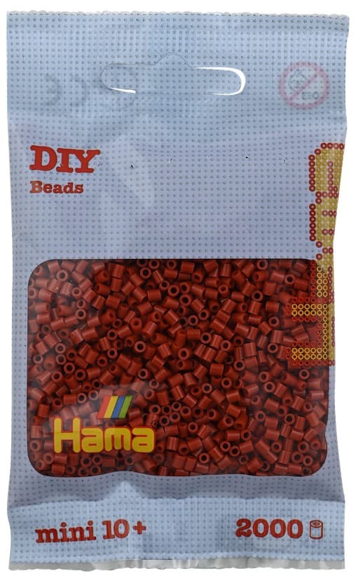 Hama - Mini-Perlen, 2000 Stück rotbraun