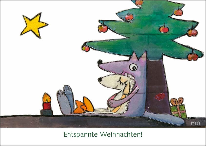 Miri - Entspannte Weihnachten - Briefkarte ohne Umschlag