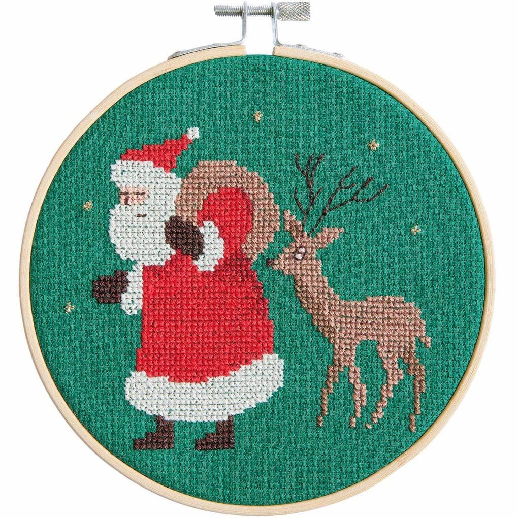 Stickpackung Gezählter Kreuzstich,Santa und Reh