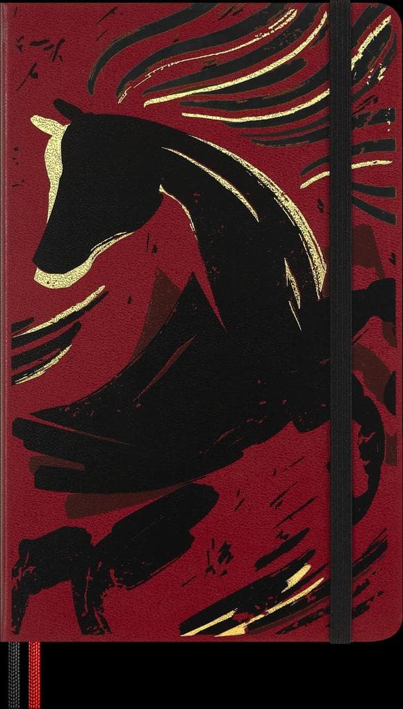 Moleskine Das Jahr des Pferdes Notizbuch L/A5, liniert, fester Einband, Holzschnitt