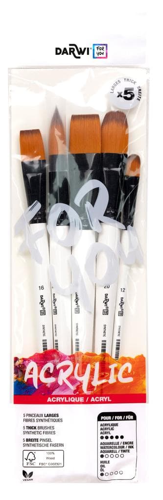 Darwi For You, Set mit 5 breiten Pinseln
