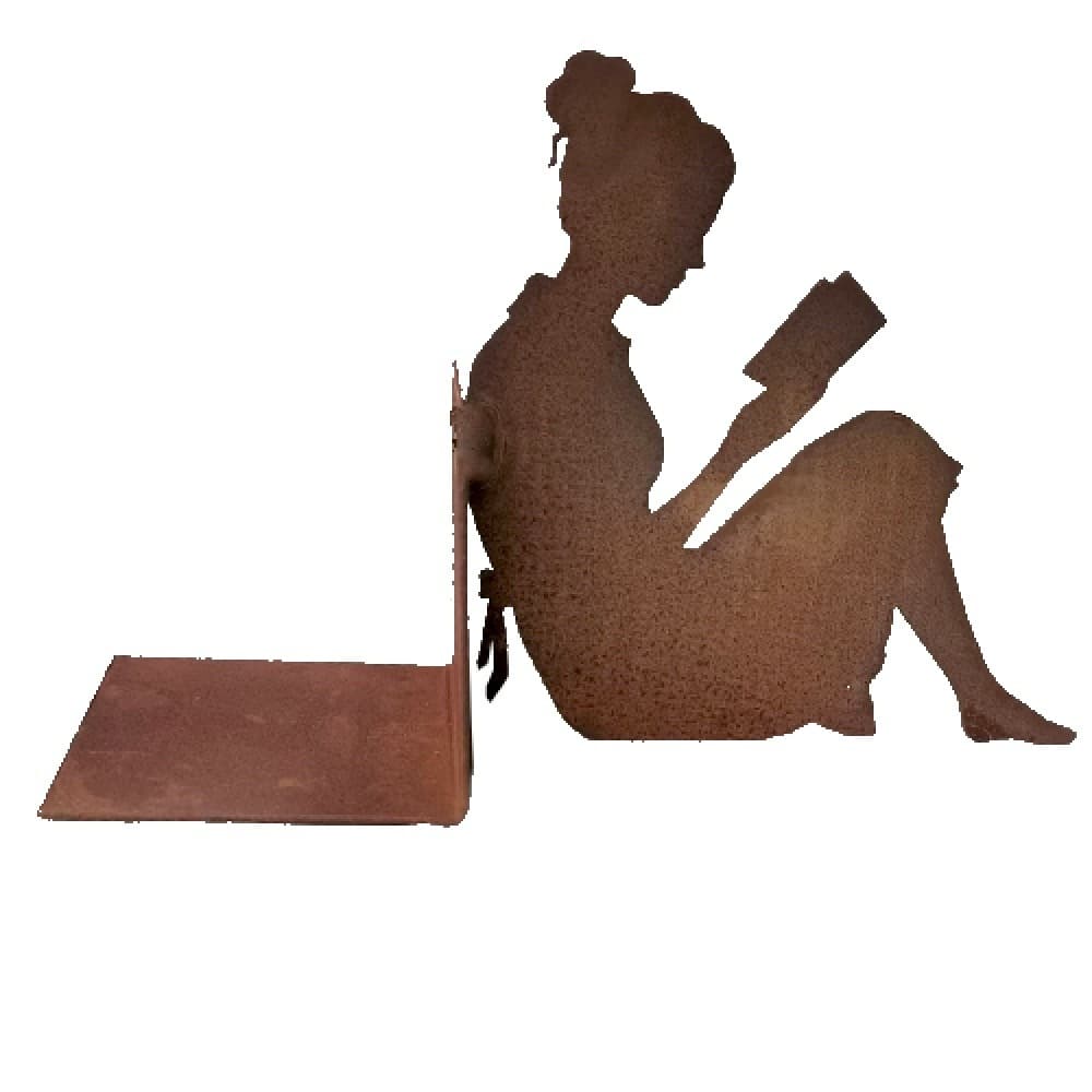 Rost Buchstuetze Frau 28x17cm