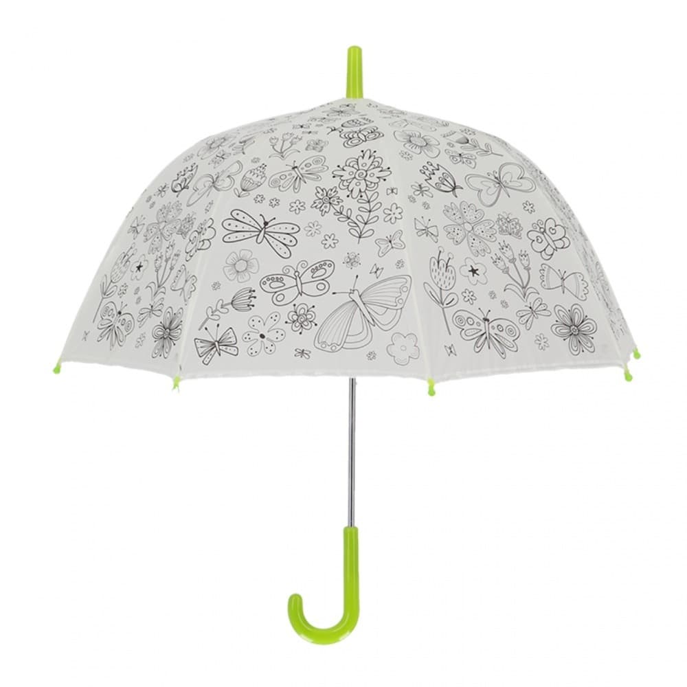 Regenschirm D70cm Blumen/Schmetterline zum ausmale