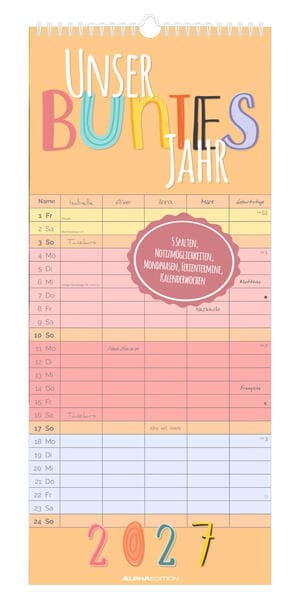 Familienplaner Unser buntes Jahr 2027