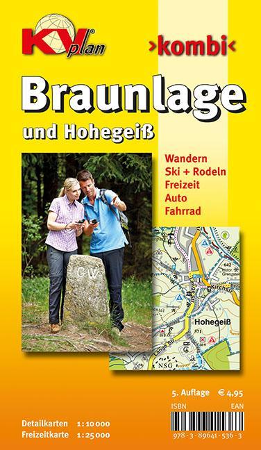 Braunlage & Hohegeiß, KVplan, Wanderkarte/Radkarte/Stadtplan, 1:25.000 / 1:10.000