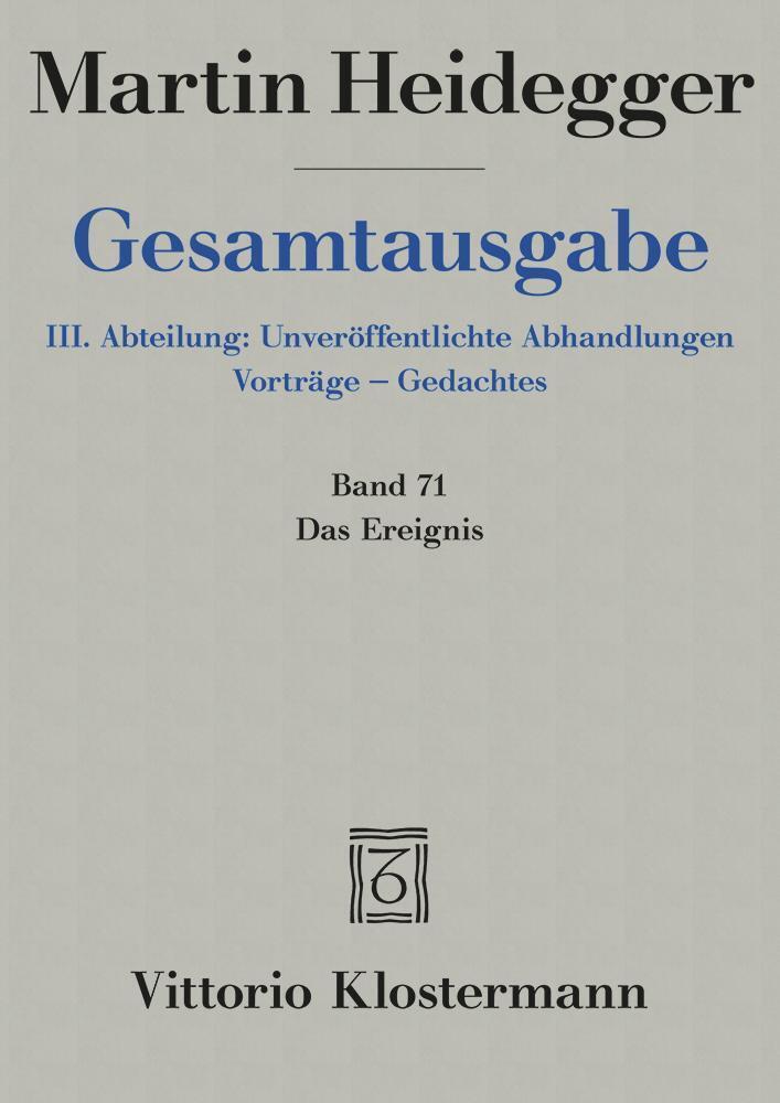 Gesamtausgabe 71. Das Ereignis