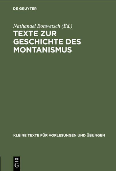 Texte zur Geschichte des Montanismus