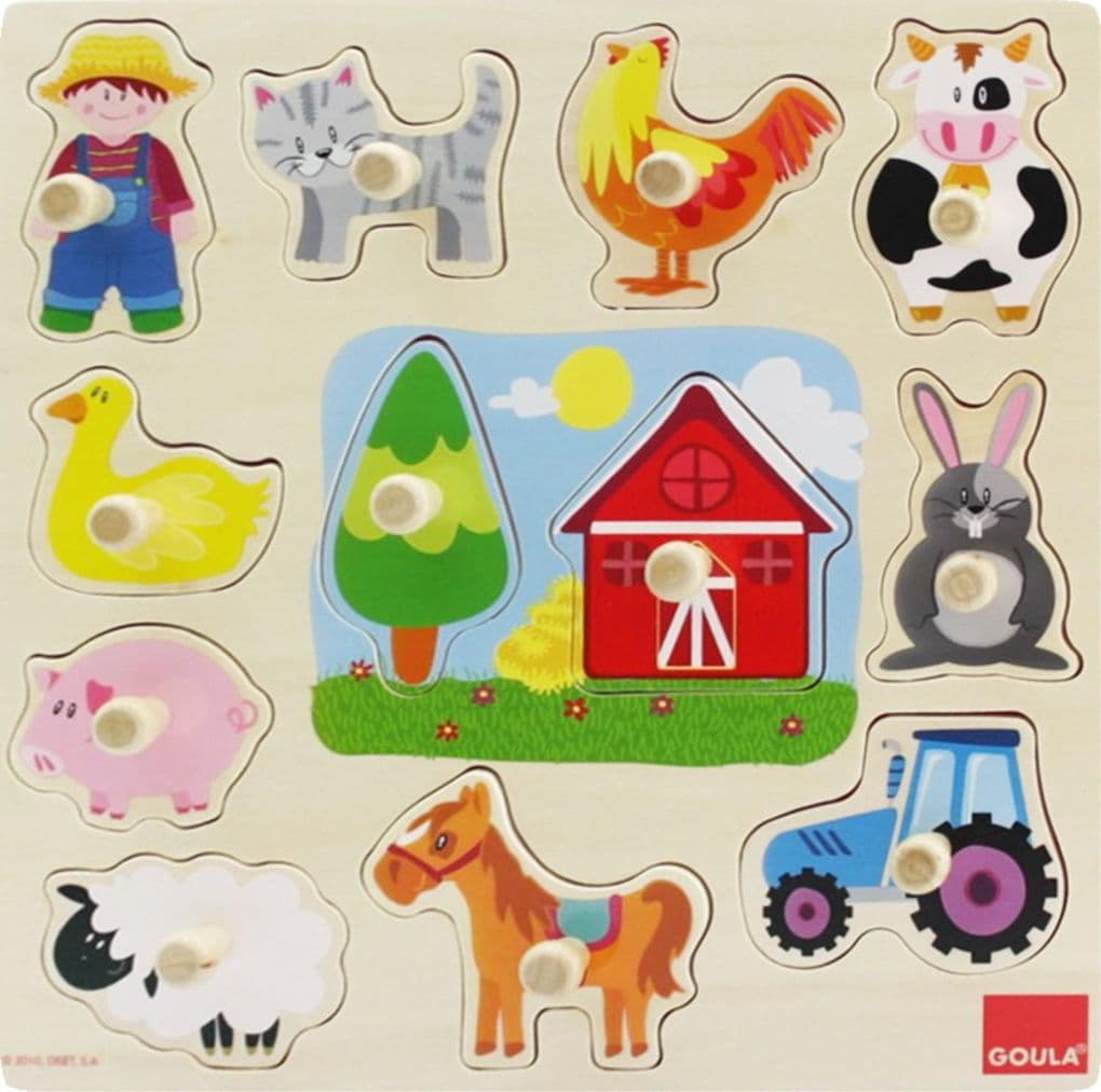 Goula - Holzpuzzle Silhouetten Bauernhof