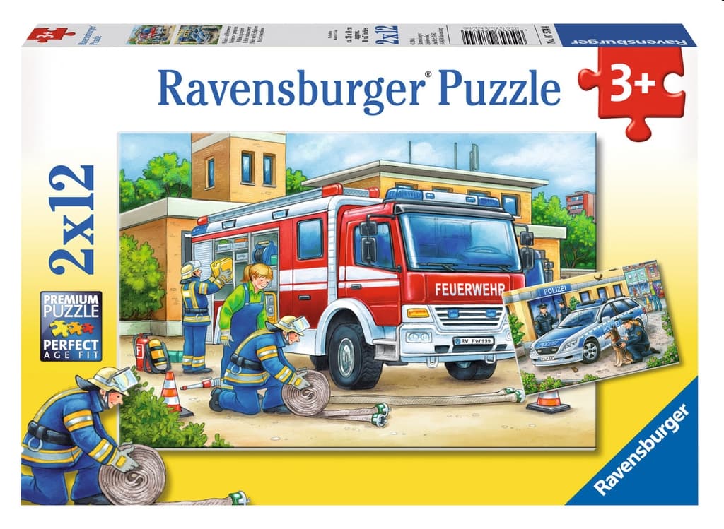Polizei und Feuerwehr. Puzzle 2 X 12 Teile