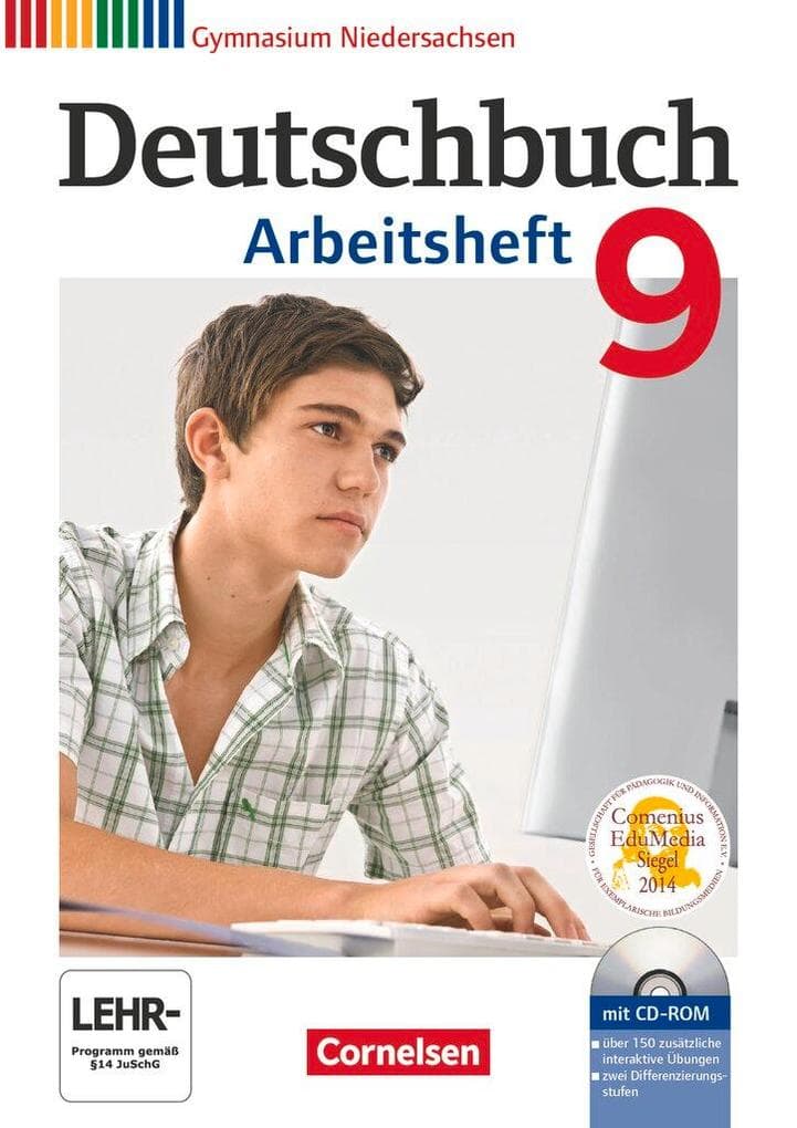 Deutschbuch 9. Schuljahr. Arbeitsheft mit Lösungen und Übungs-CD-ROM. Gymnasium Niedersachsen