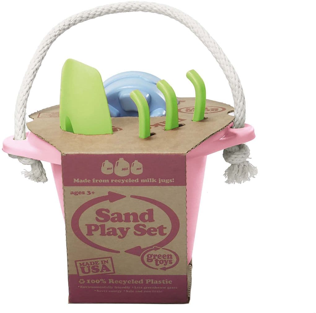 Green Toys - Sandspielzeug 4 Teile mit rosa Eimer