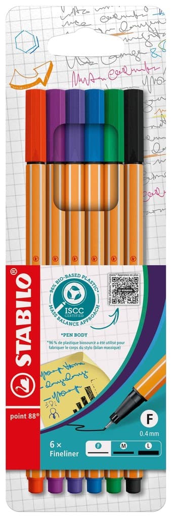 STABILO Fineliner point 88, 6er Set