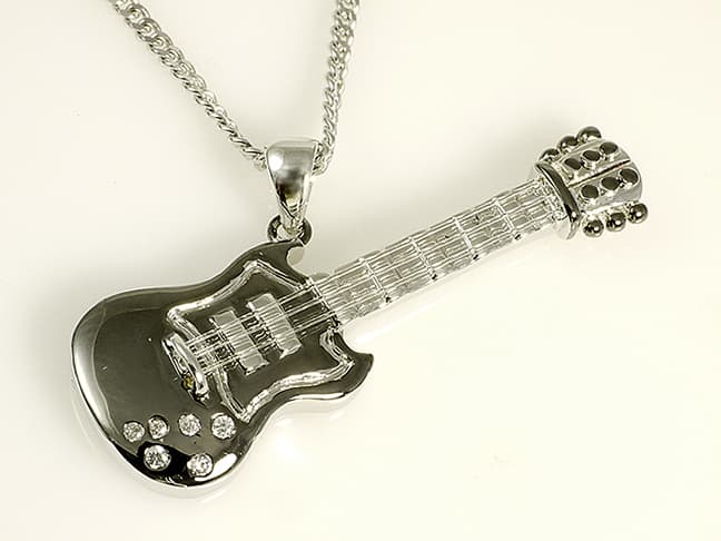 Rockys Anhänger E-Gitarre (silber)