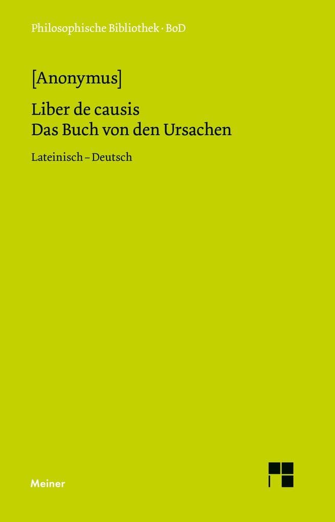 Liber de causis. Das Buch von den Ursachen
