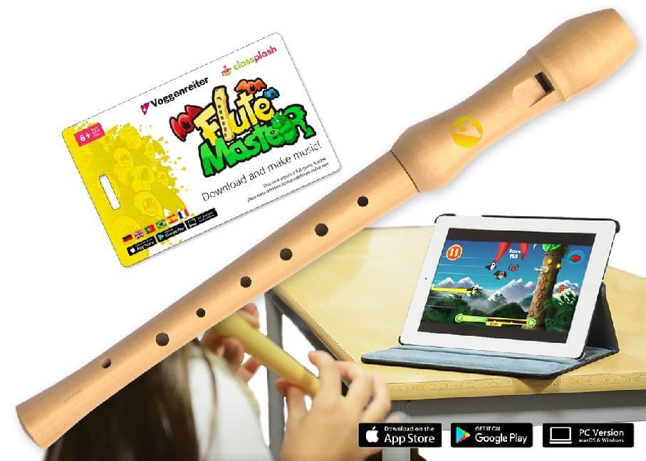 Voggenreiter - Flute Master App mit Ahorn-Blockflöte dt. GW