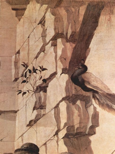 Sandro Botticelli - Zanobi-Altar, Anbetung der Heiligen Drei Könige, Detail: Pfau - 1.000 Teile (Puz