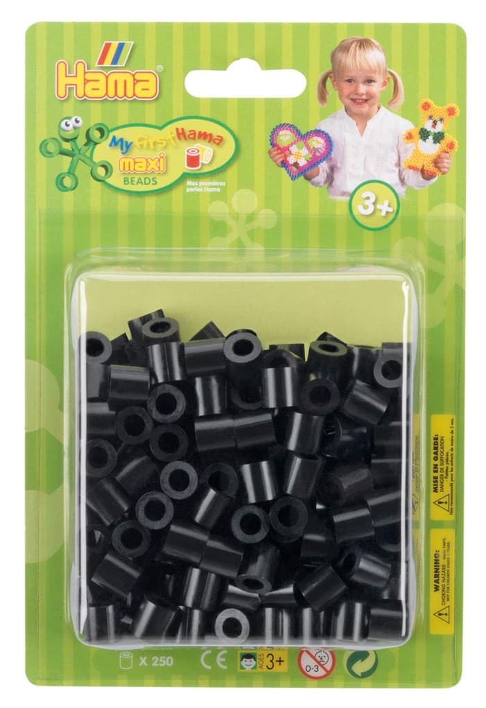 Hama 8518 - Perlen, Bügelperlen Maxi, 250 Stück, schwarz