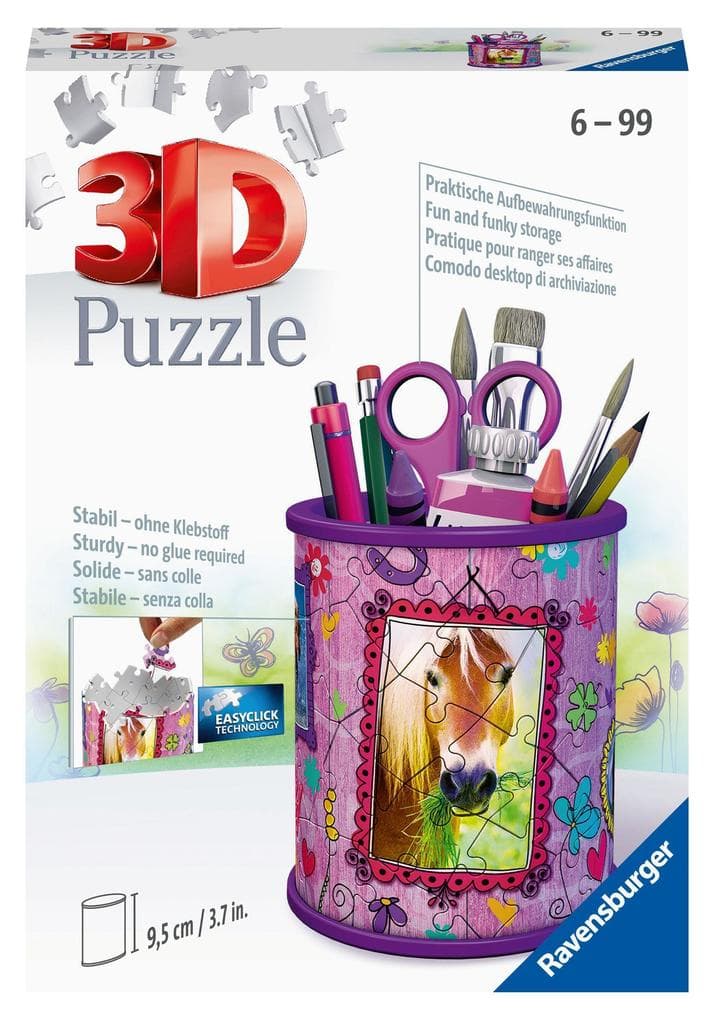 Ravensburger 3D Puzzle 11175 - Utensilo Pferde - 54 Teile - Stiftehalter für Tier-Fans ab 6 Jahren, Schreibtisch-Organizer für Kinder