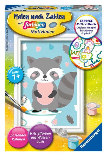 Ravensburger - Malen nach Zahlen - Süßer Waschbär