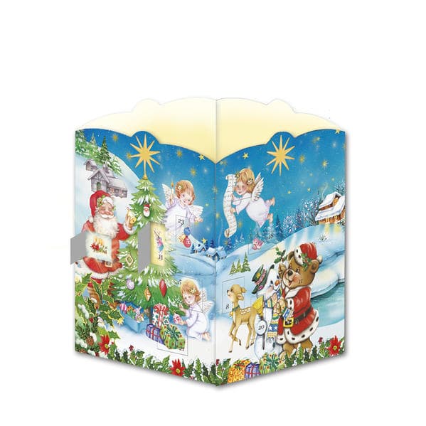 TRÖTSCH - Windlicht Adventskalender Nostalgisch | Weihnachtskalender mit 24 leuchtenden Motiven