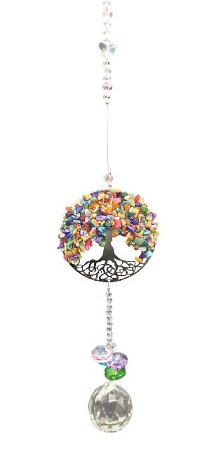 Suncatcher Baum des Lebens, Edelsteinmix