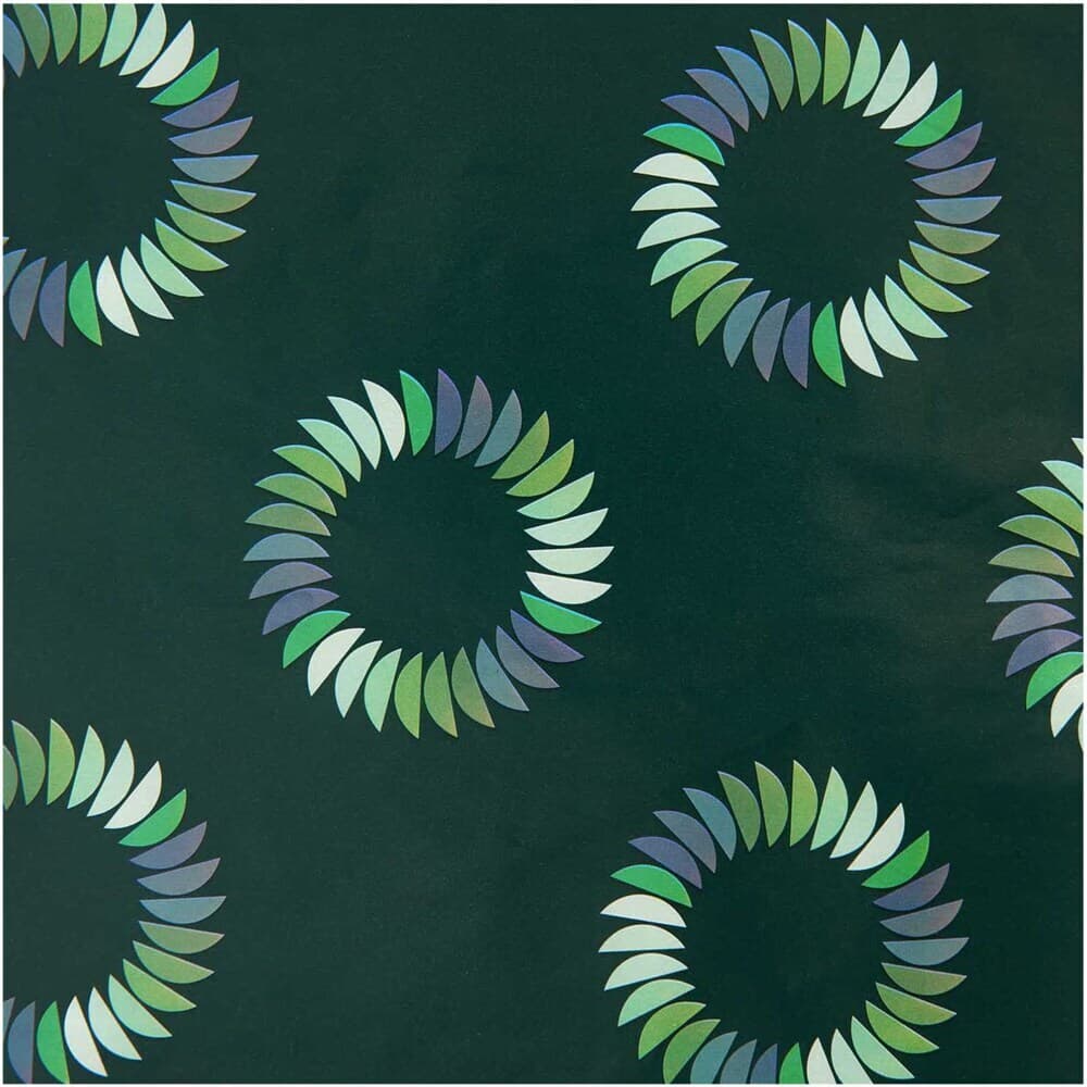 Geschenkpapier Kränze, dunkelgrün, FSC MIX