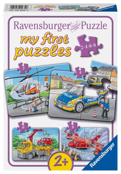 Ravensburger Kinderpuzzle - Meine Einsatzfahrzeuge - 2,4,6,8 Teile my first Puzzle für Kinder ab 2 Jahren