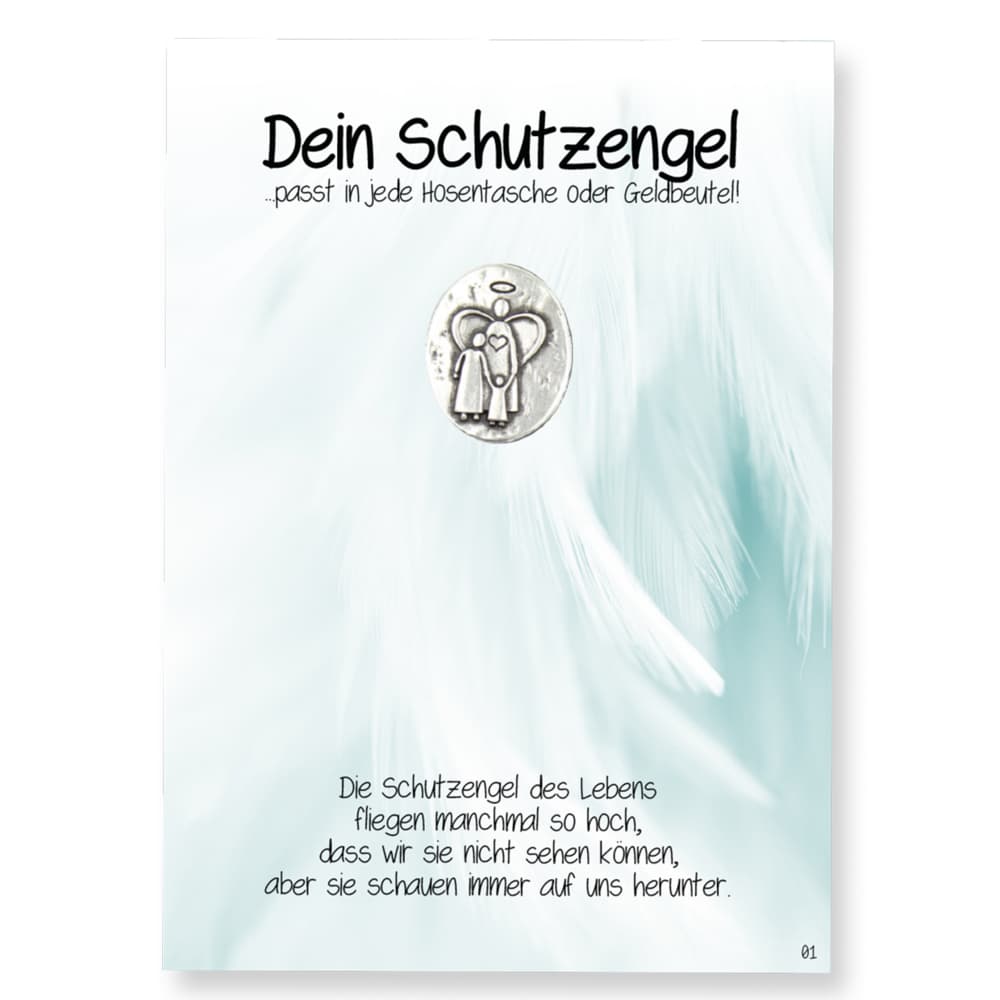 "beschützt und geborgen" Münze auf Geschenkkarte