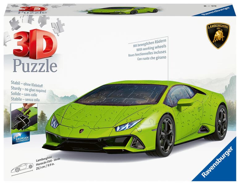 Ravensburger 3D Puzzle 11559 Lamborghini Huracán EVO - Verde - 108 Teile - Das berühmte Fahrzeug als