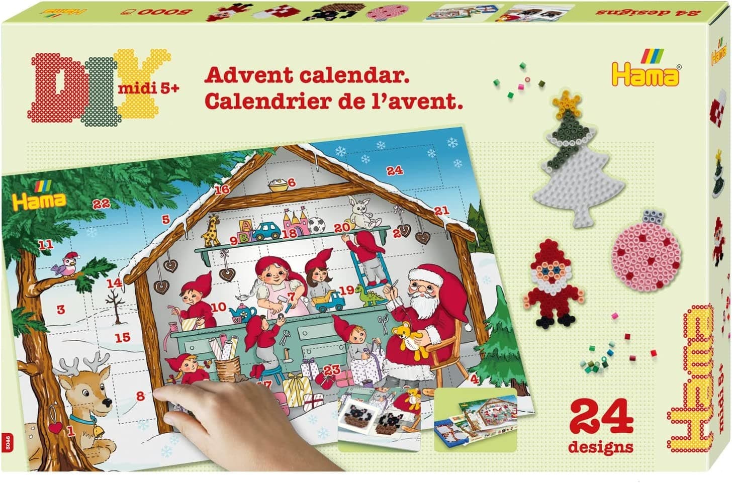 HAMA 3046 - Adventskalender Bügelperlen, 5000 Midi-Perlen und Zubehör