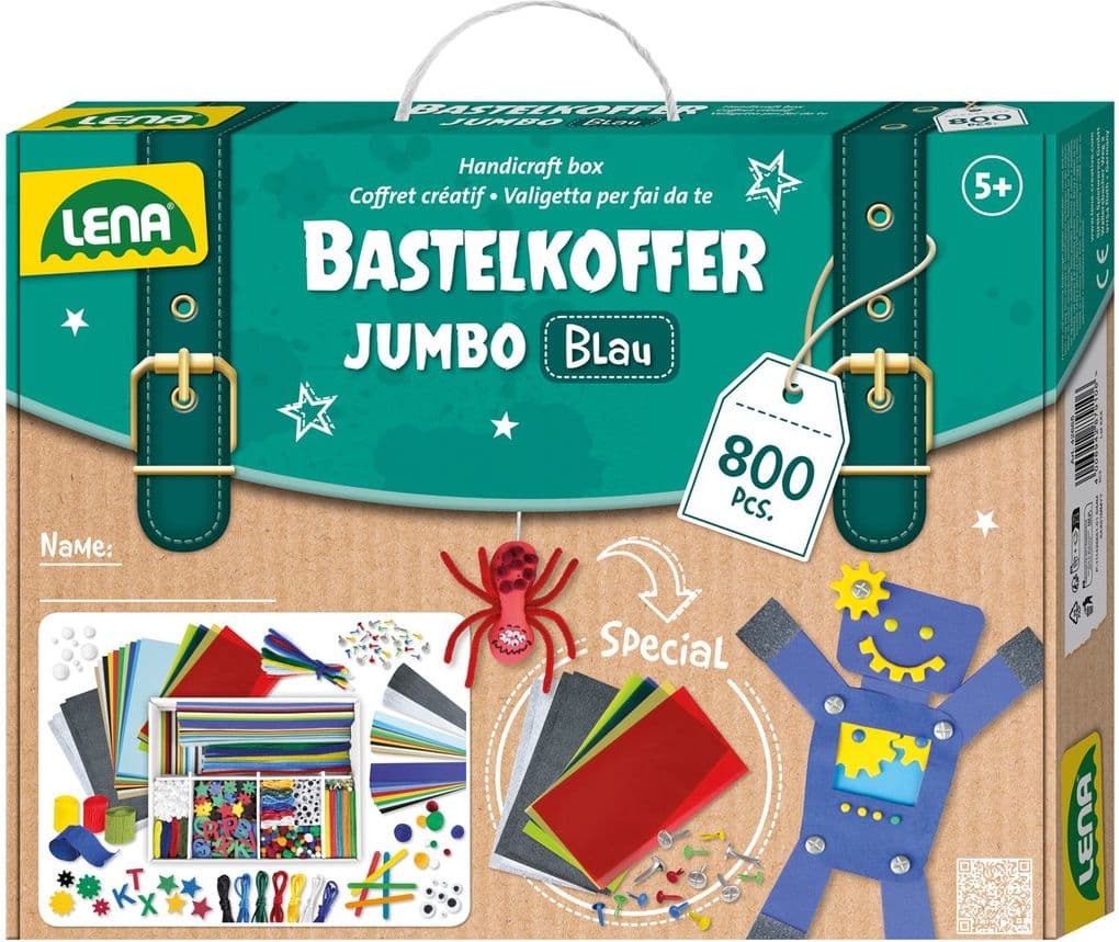 Lena - Bastelkoffer Jumbo blau, Faltschachtel