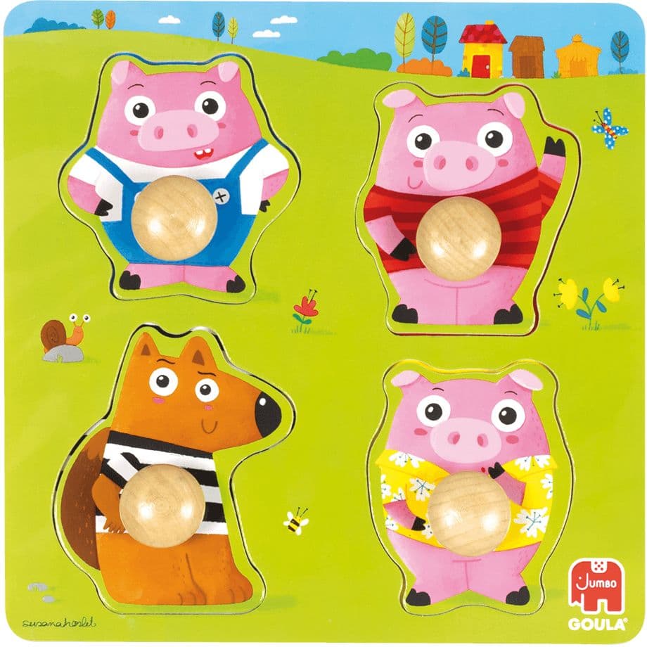 GOULA Die 3 kleinen Schweinchen-Puzzle