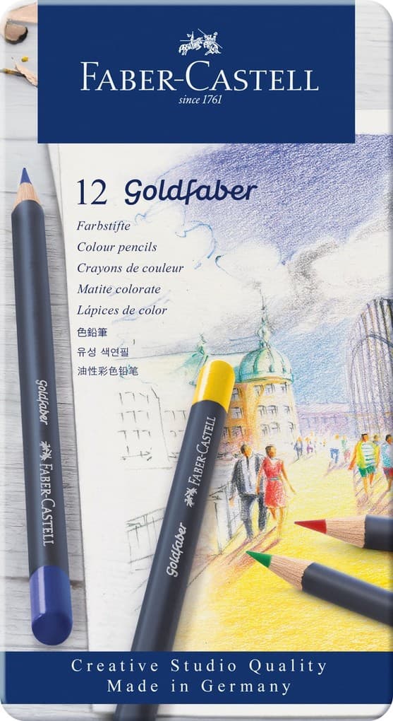Faber-Castell Farbstifte Goldfaber, 12er Set Metalletui