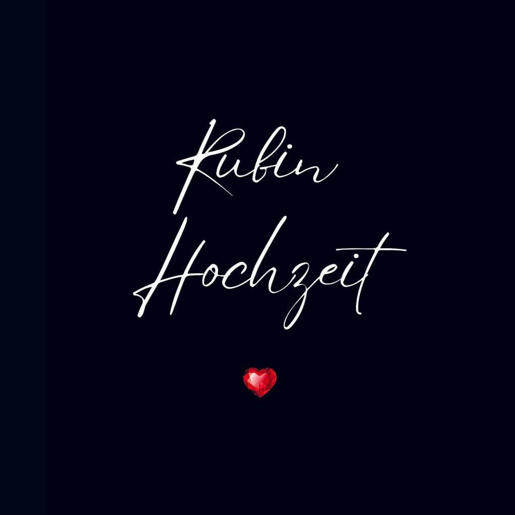 Gästebuch "Rubin Hochzeit"- Premium Gästebuch Blanko