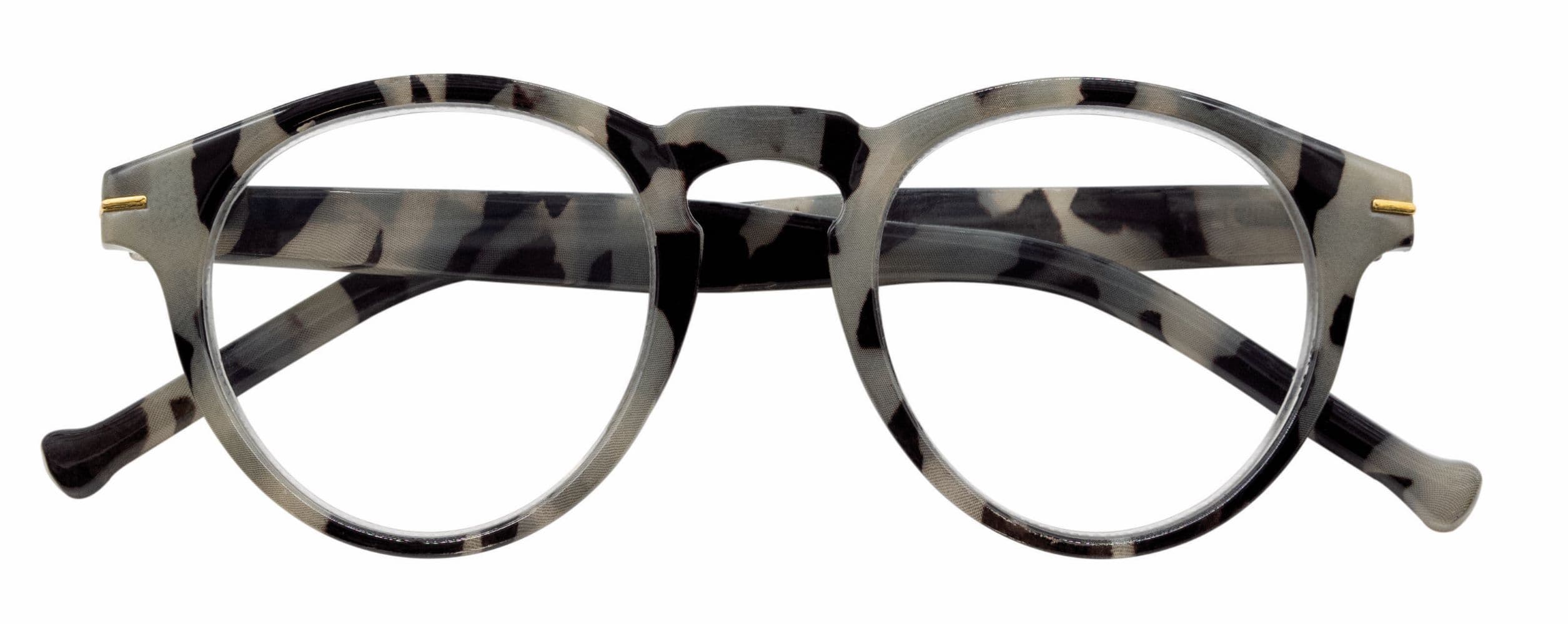 Lesebrille FRANKIE, grau-havanna, +2.50 dpt mit Etui