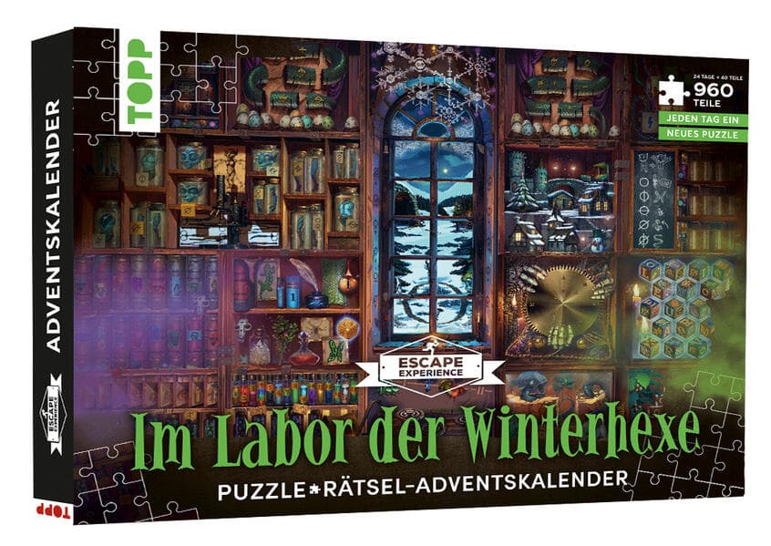 Puzzle-Rätsel-Adventskalender: Im Labor der Winterhexe - 24 Puzzles mit insgesamt 960 Teilen