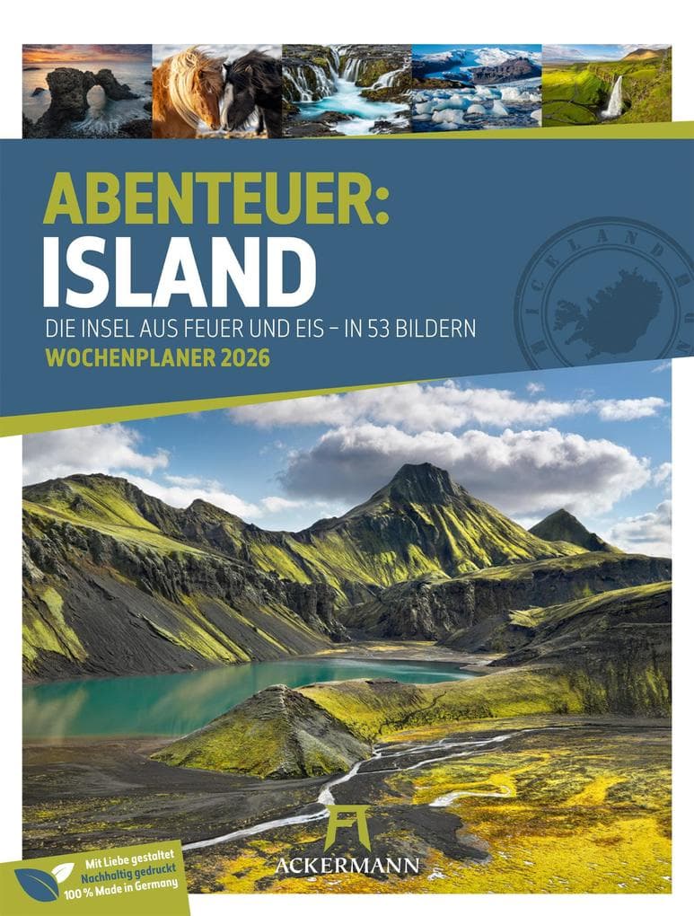Island Wochenplaner Kalender 2026 | Die Insel aus Feuer und Eis