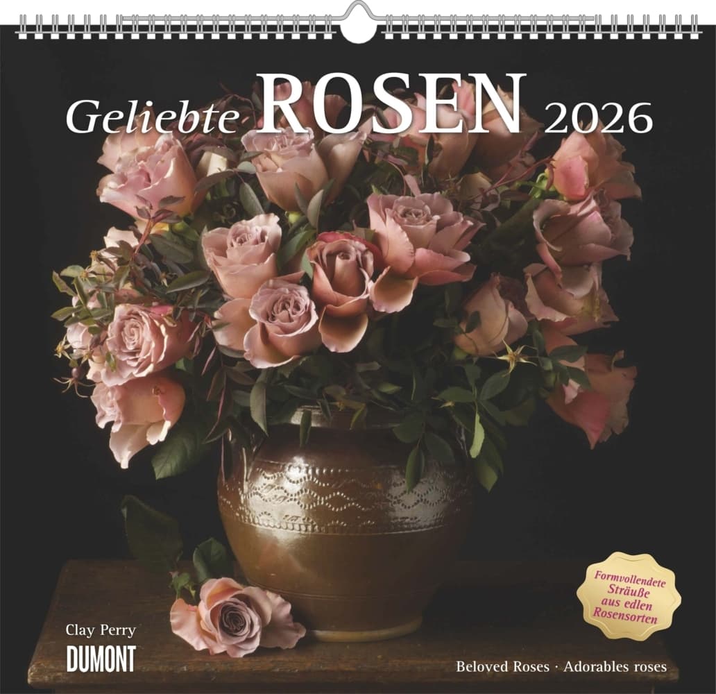 Geliebte Rosen 2026 - DUMONT Wandkalender - mit allen wichtigen Feiertagen - Format 38,0 x 35,5 cm