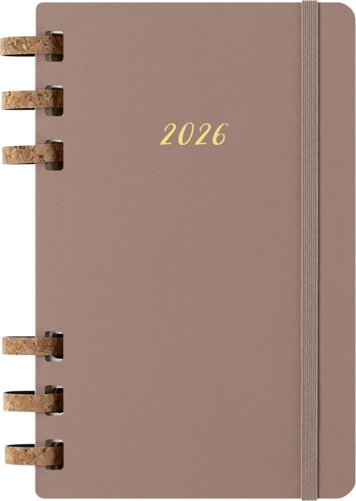 Moleskine 12 Monate Planer mit Spiralbindung 2026, L/A5, Fester Einband, Mandelbraun