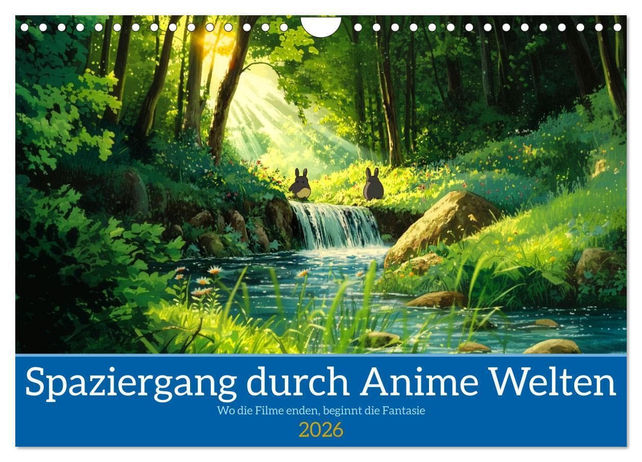 Spaziergang durch Anime Welten (Wandkalender 2026 DIN A4 quer), CALVENDO Monatskalender
