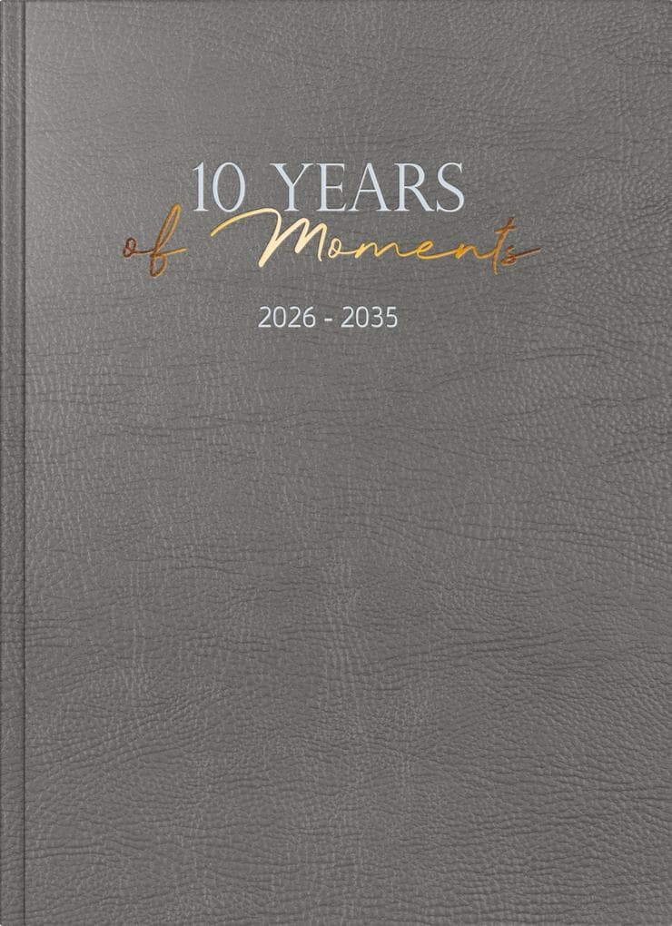 rido/idé 7022404016 | 10-Jahres-Kalender 2026-'35 "10 Years of Moments" | A4, Kunstleder